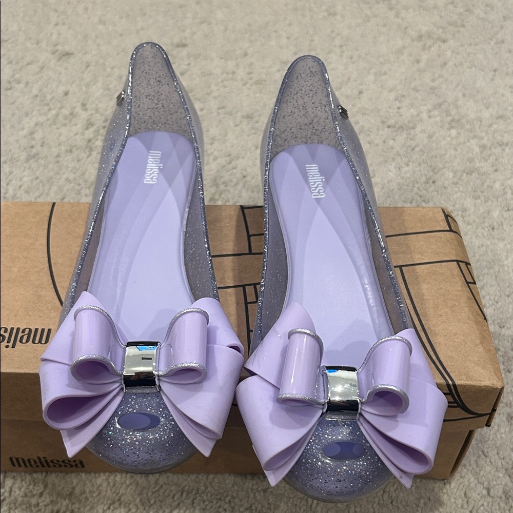 Melissa Women's purple glitter flats